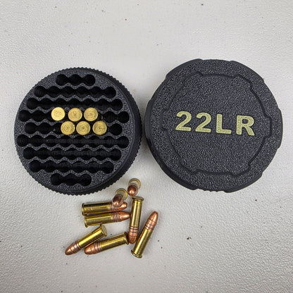 22 LR Mini Ammo Storage Case Container 55 Rounds with Screw On Lid - 2 Pack
