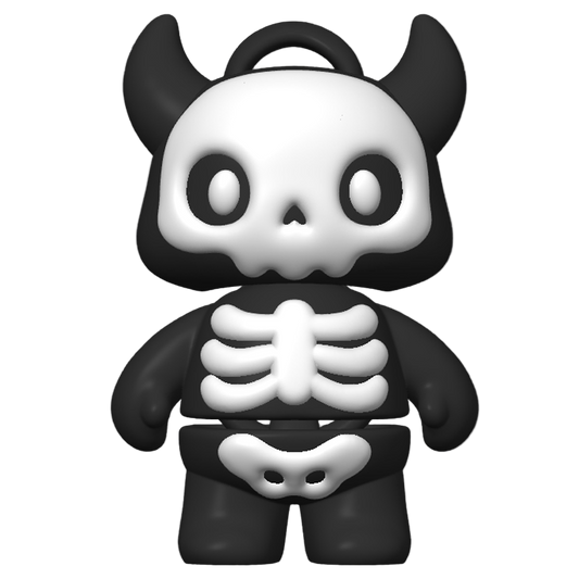 Flexi Halloween Skellies Keychain in Black