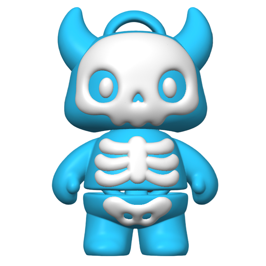 Flexi Halloween Skellies Keychain in Blue