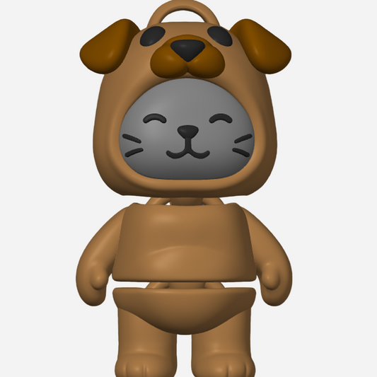 Flexi Halloween Cat in Dog Costume Keychain