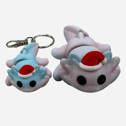 Flexi Christmas Santa's  Axolotl Helpers Toy & Keychain