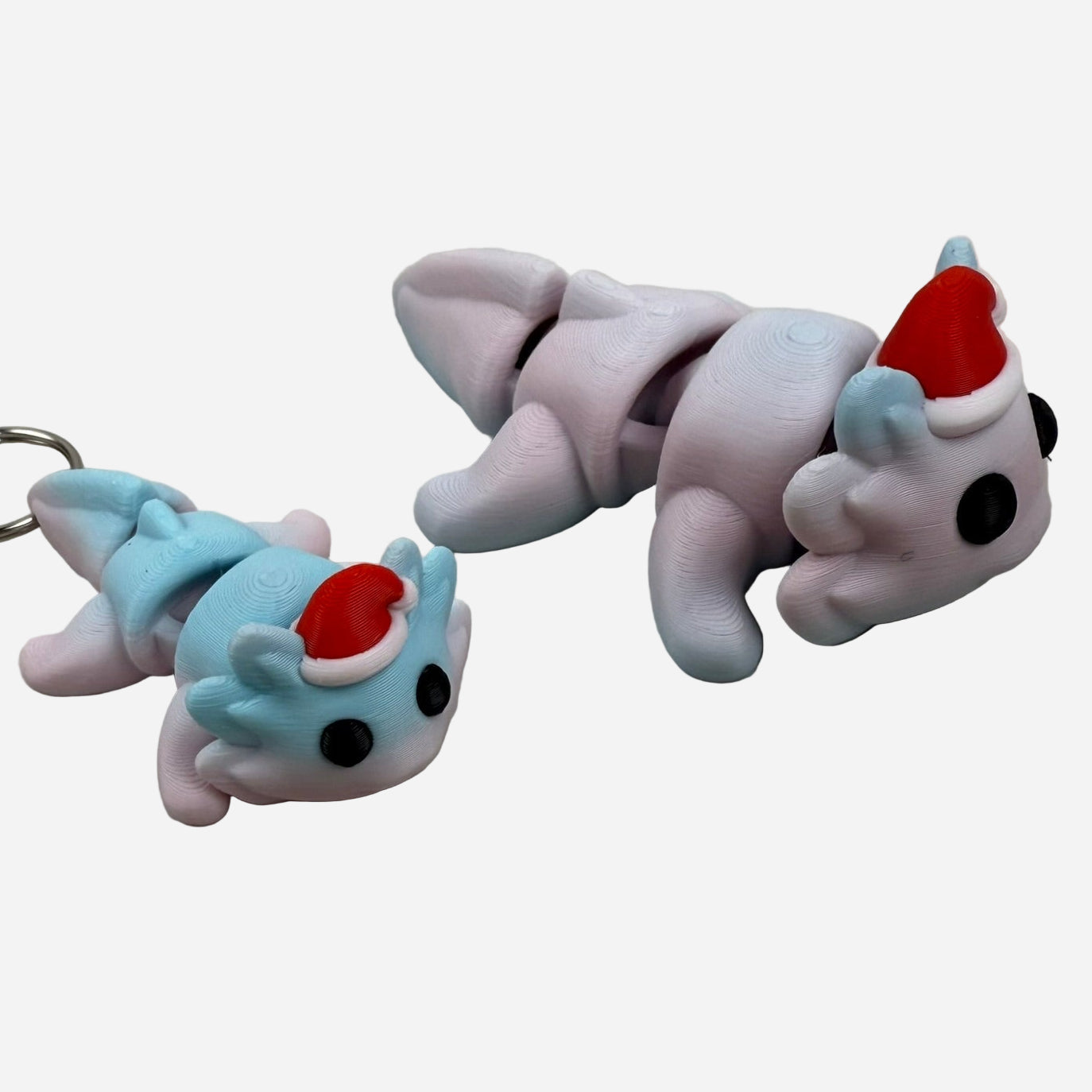 Flexi Christmas Santa's  Axolotl Helpers Toy & Keychain