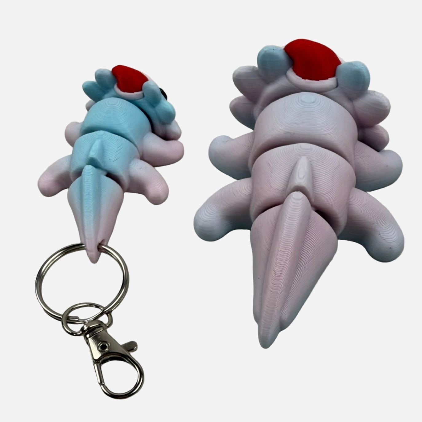 Flexi Christmas Santa's  Axolotl Helpers Toy & Keychain