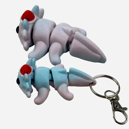 Flexi Christmas Santa's  Axolotl Helpers Toy & Keychain