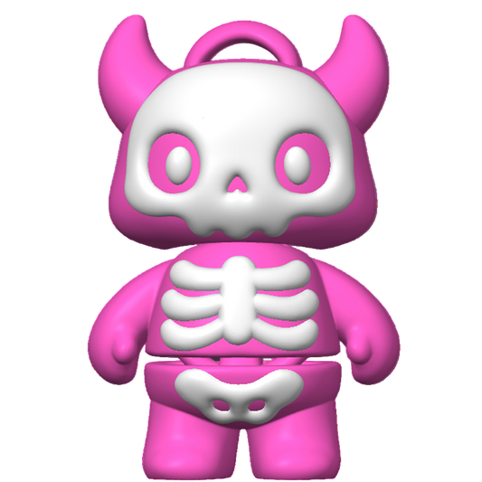 Flexi Halloween Skellies Keychain in Pink