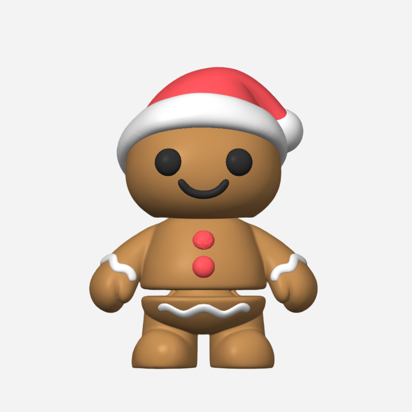 Flexi Christmas Santa Hat Gingerbread Man Keychain