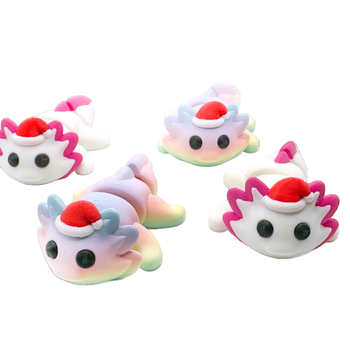 Flexi Christmas Santa Hat Axolotl Toy