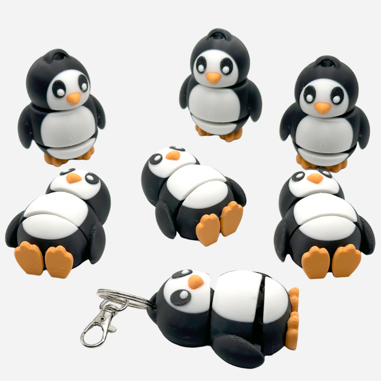 Flexi Cute Penguin Keychain or Toy  3D printed GR8 Stocking Stuffer