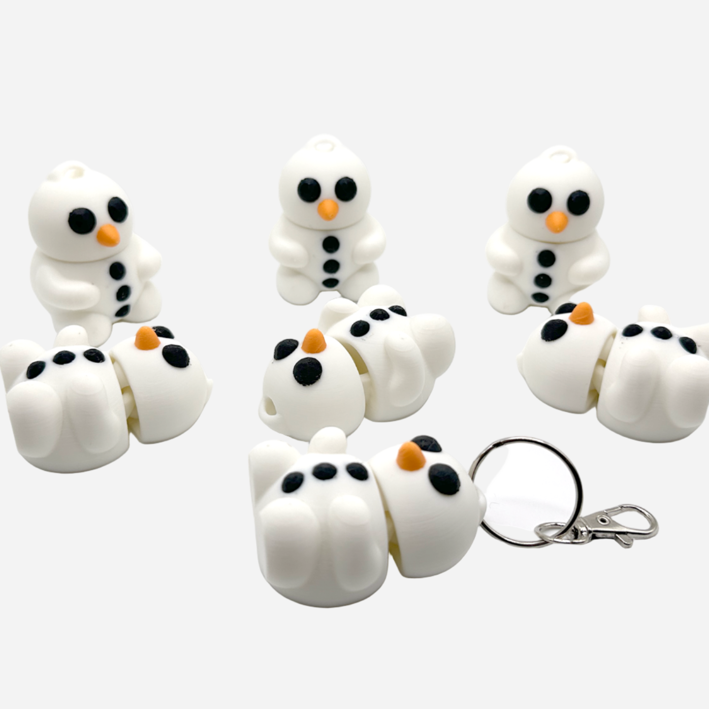 Flexi Snowman Keychain or Toy  3D printed