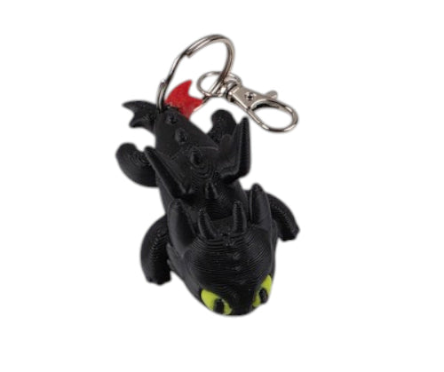 Flexi Black Dragon Fidget Toy Keychain